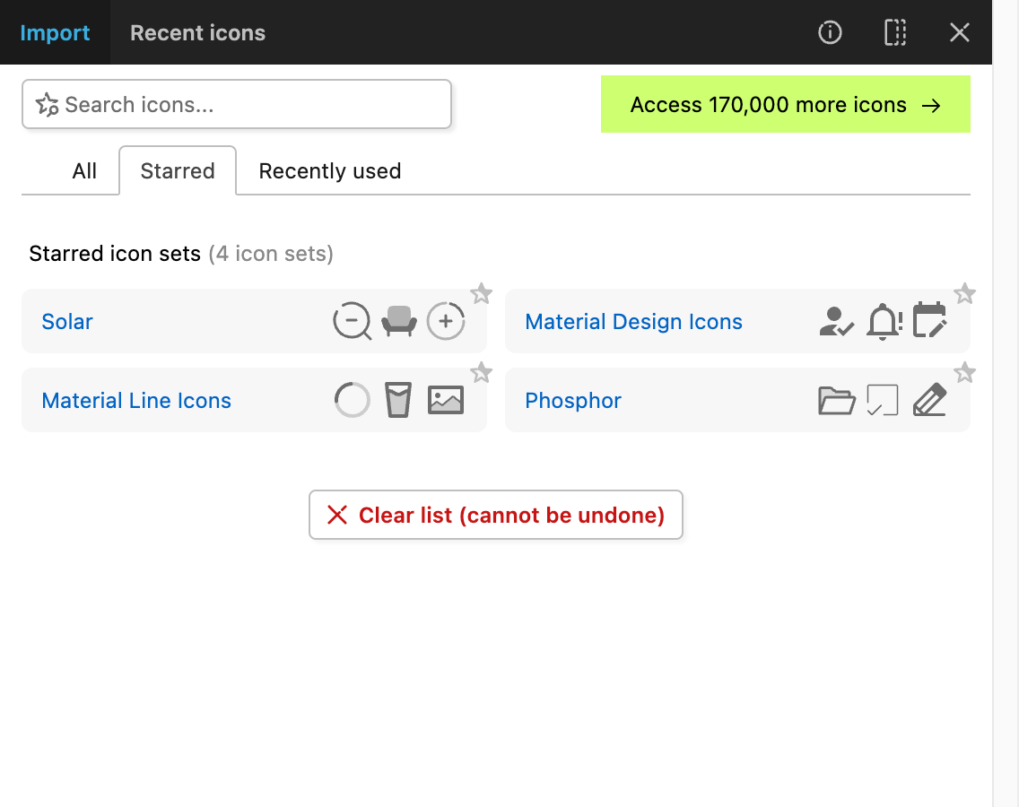 Iconify for Figma: 收藏的图标集