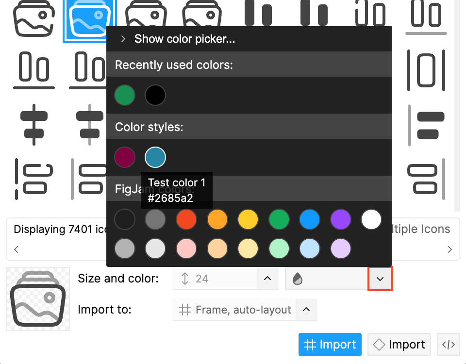 Iconify for Figma：颜色选择器